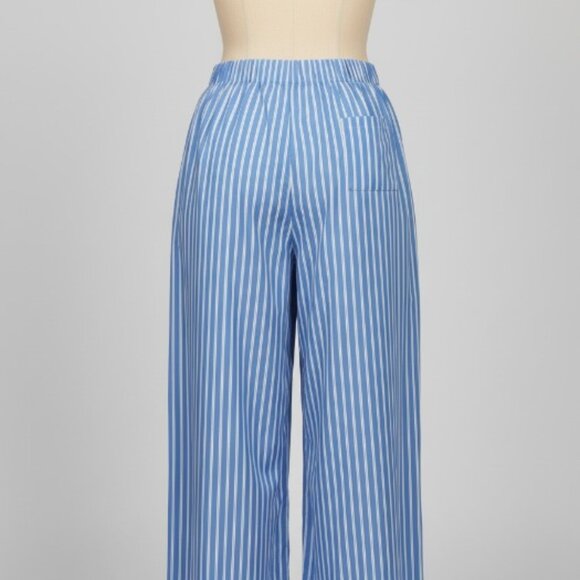 MISSGUIDED Buttoned Striped Wide Leg Pajama Pants Office Wear S - Picture 10 of 14